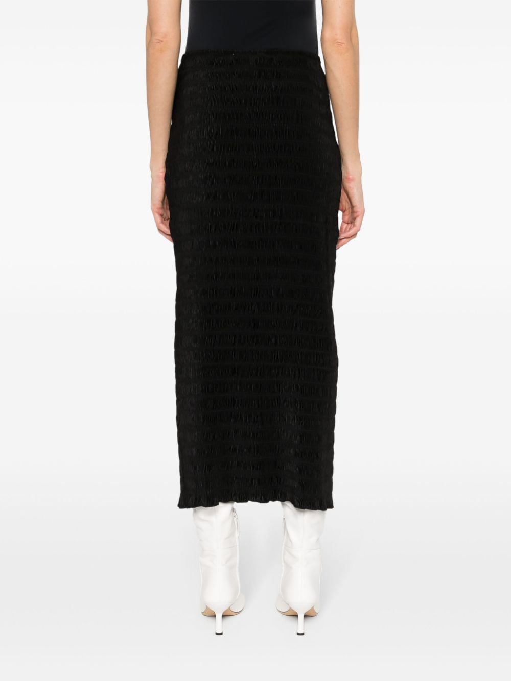 Shop Sunnei Frise High-waisted Midi Skirt In Black