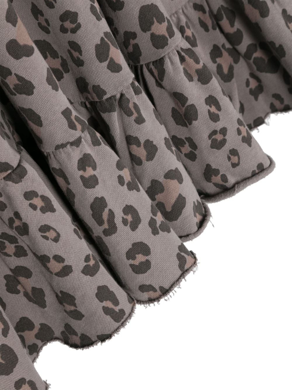 TOCOTO VINTAGE KIDS leopard-print cotton miniskirt Grijs