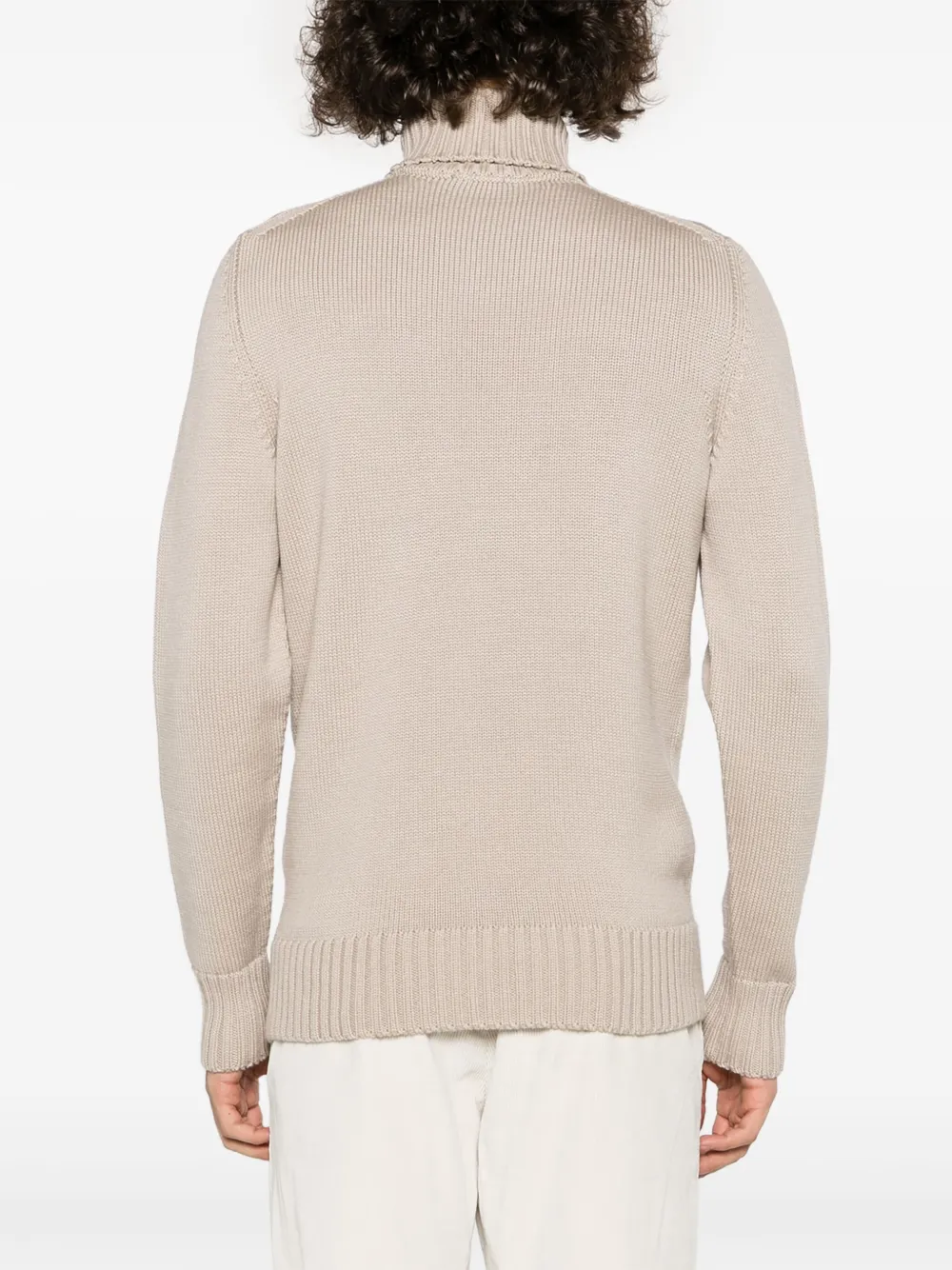 Drumohr Roll-neck Merino Wool Jumper In Neutrals
