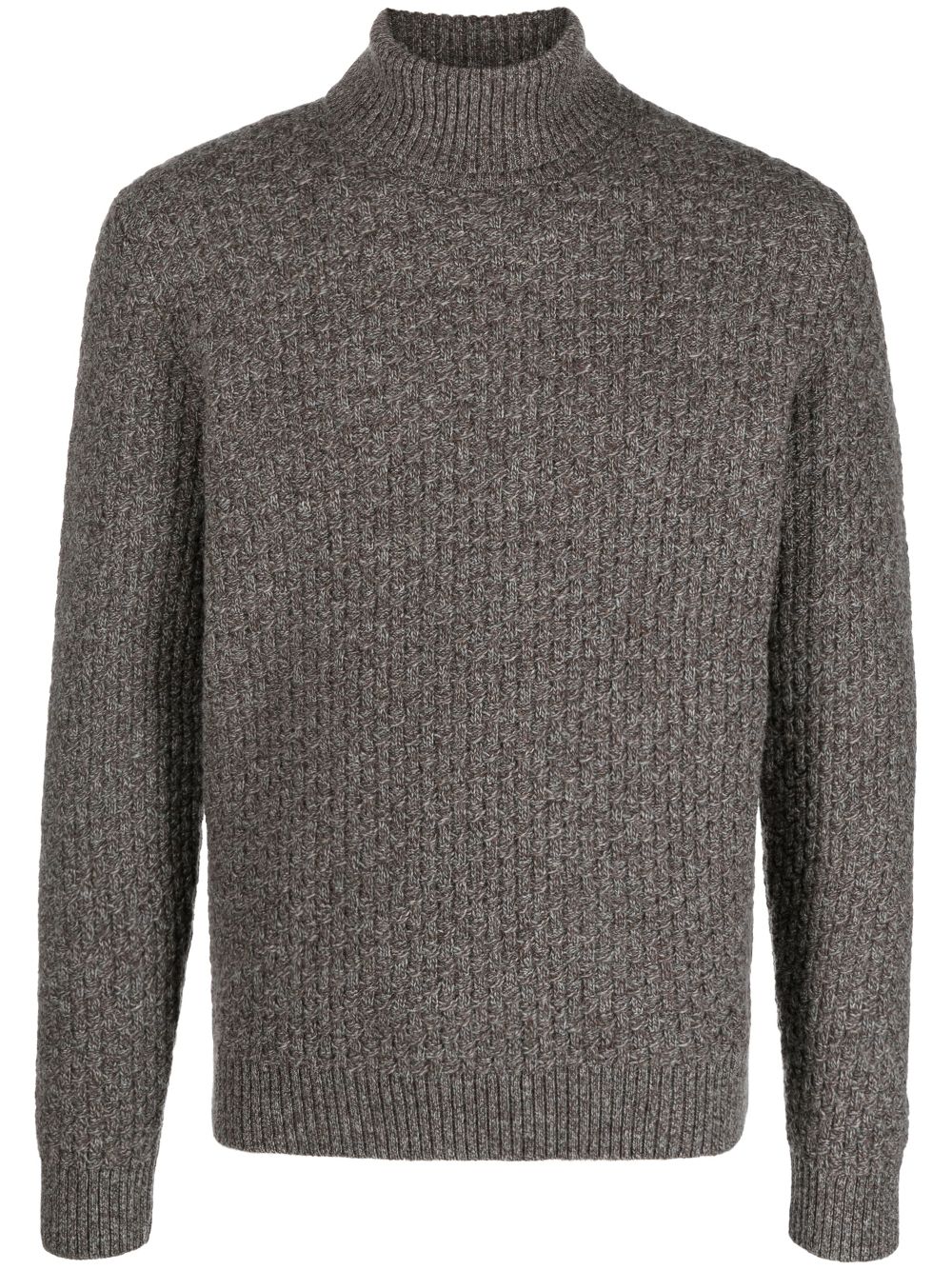 Zanone basketweave-stitch virgin-wool jumper - Brown