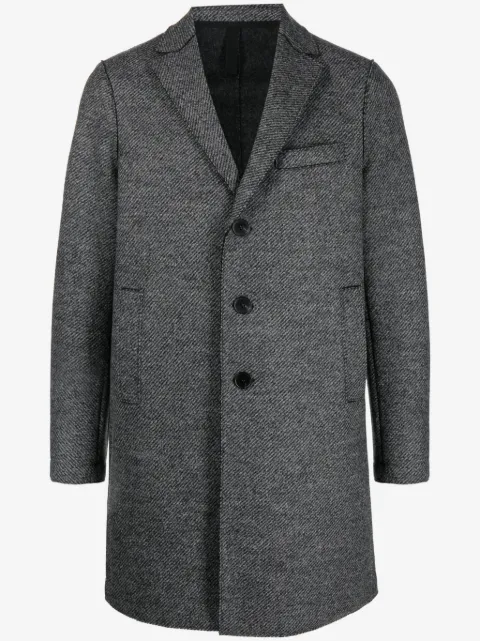 Harris Wharf London herringbone single-breasted coat