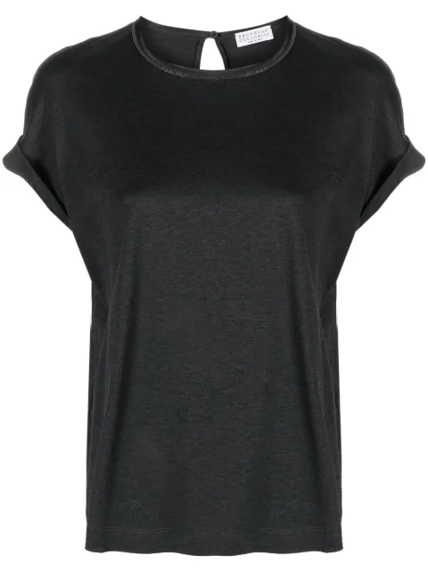 Brunello Cucinelli keyhole-detail cotton T-shirt