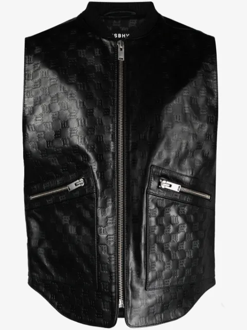 MISBHV monogram-embossed leather vest
