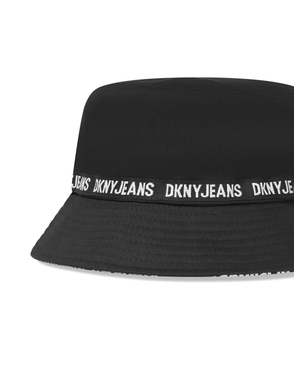 Shop Dkny Logo-print Cotton Bucket Hat In Black