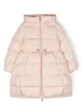 Il Gufo logo-appliqué hooded padded coat - Pink
