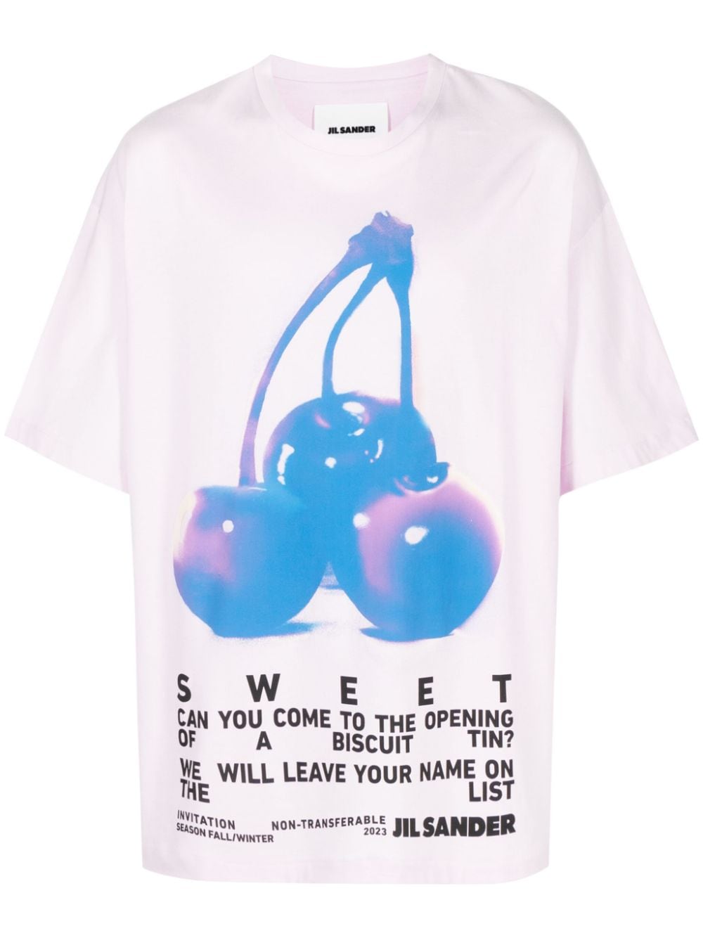 Shop Jil Sander Slogan-print Cotton T-shirt In Pink