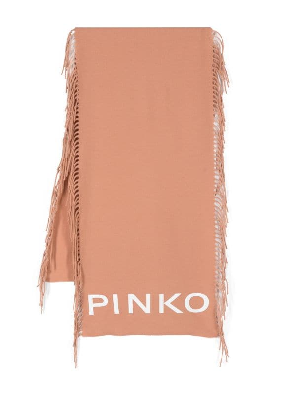 Pinko Logo-Print Two-Tone Scarf