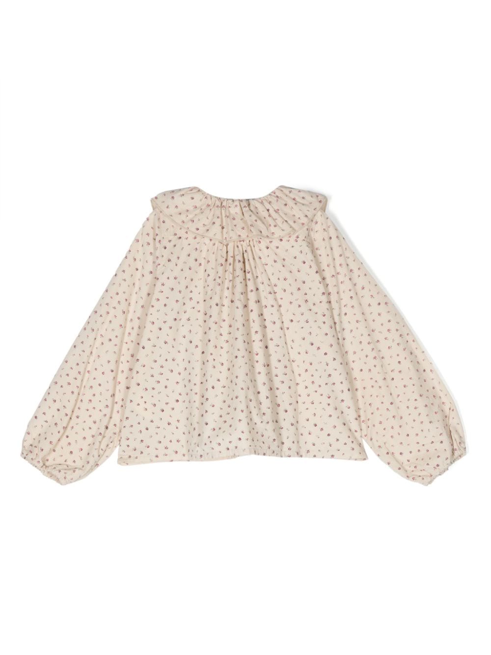 TOCOTO VINTAGE KIDS floral-patterned cotton blouse - Beige