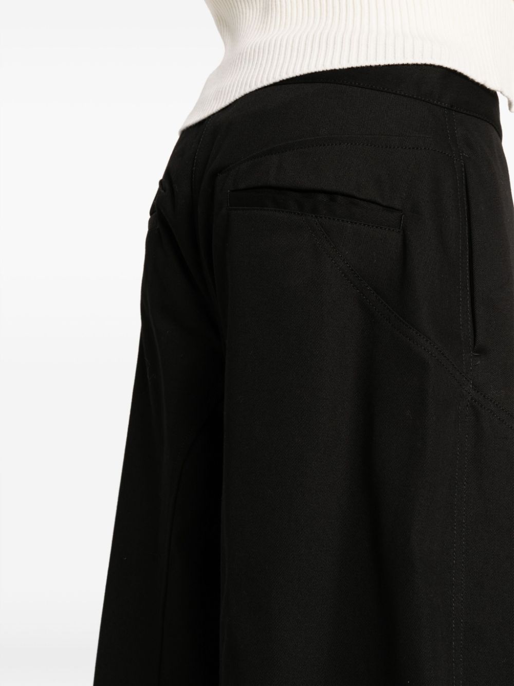 Shop Jil Sander Wide-leg Cotton Trousers In Black
