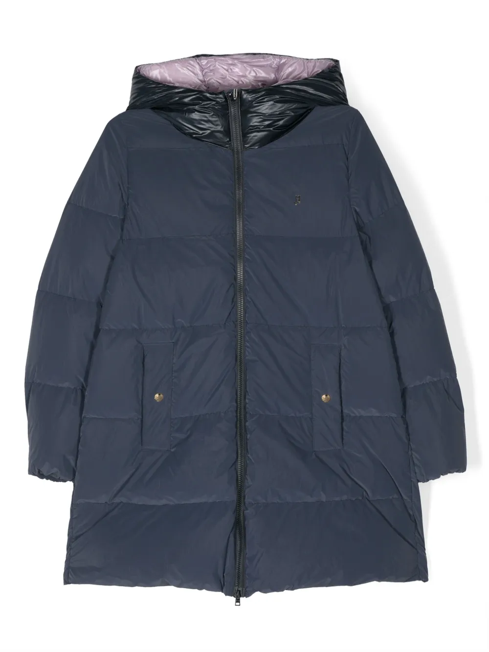 Herno Kids Jas met logoplakkaat Blauw