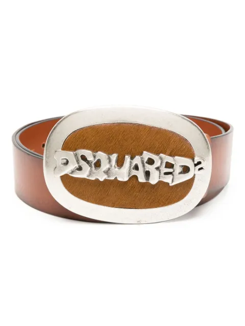 DSQUARED2 logo-lettering leather belt Men