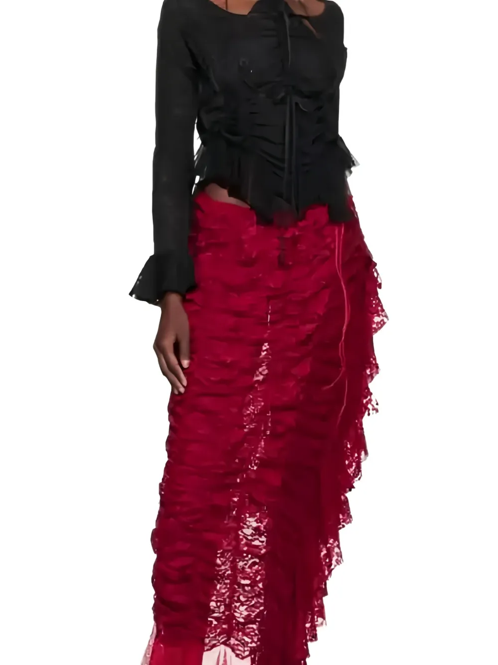 Ester Manas Ruffled Cardigan In Black