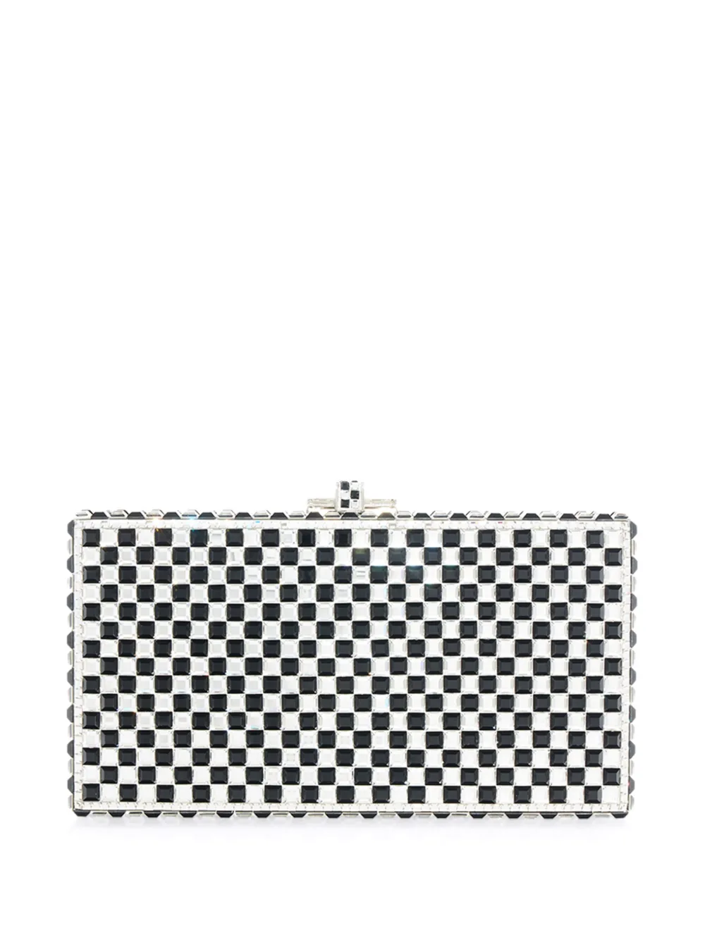 Judith Leiber check-pattern crystal clutch bag - Nero
