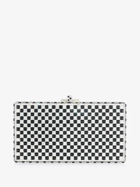 Judith Leiber check-pattern crystal clutch bag