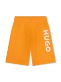 HUGO KIDS logo-print elasticated-waist shorts - Orange