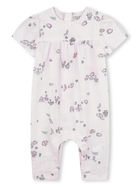 Kenzo Kids graphic-print seersucker romper