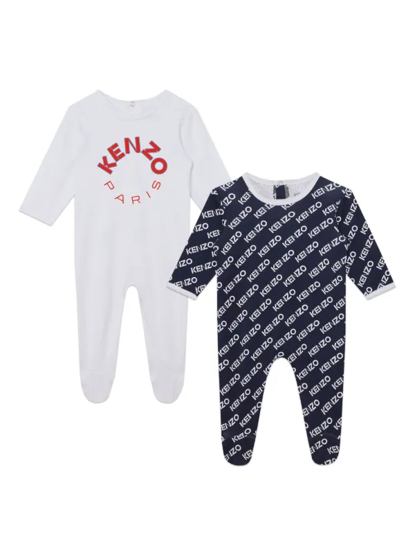 Kenzo Kids Pyjama En Coton a Logo Imprime Tons Neutres FARFETCH MA