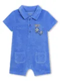 Kenzo Kids logo-appliqué terry-cloth shorties - Blue