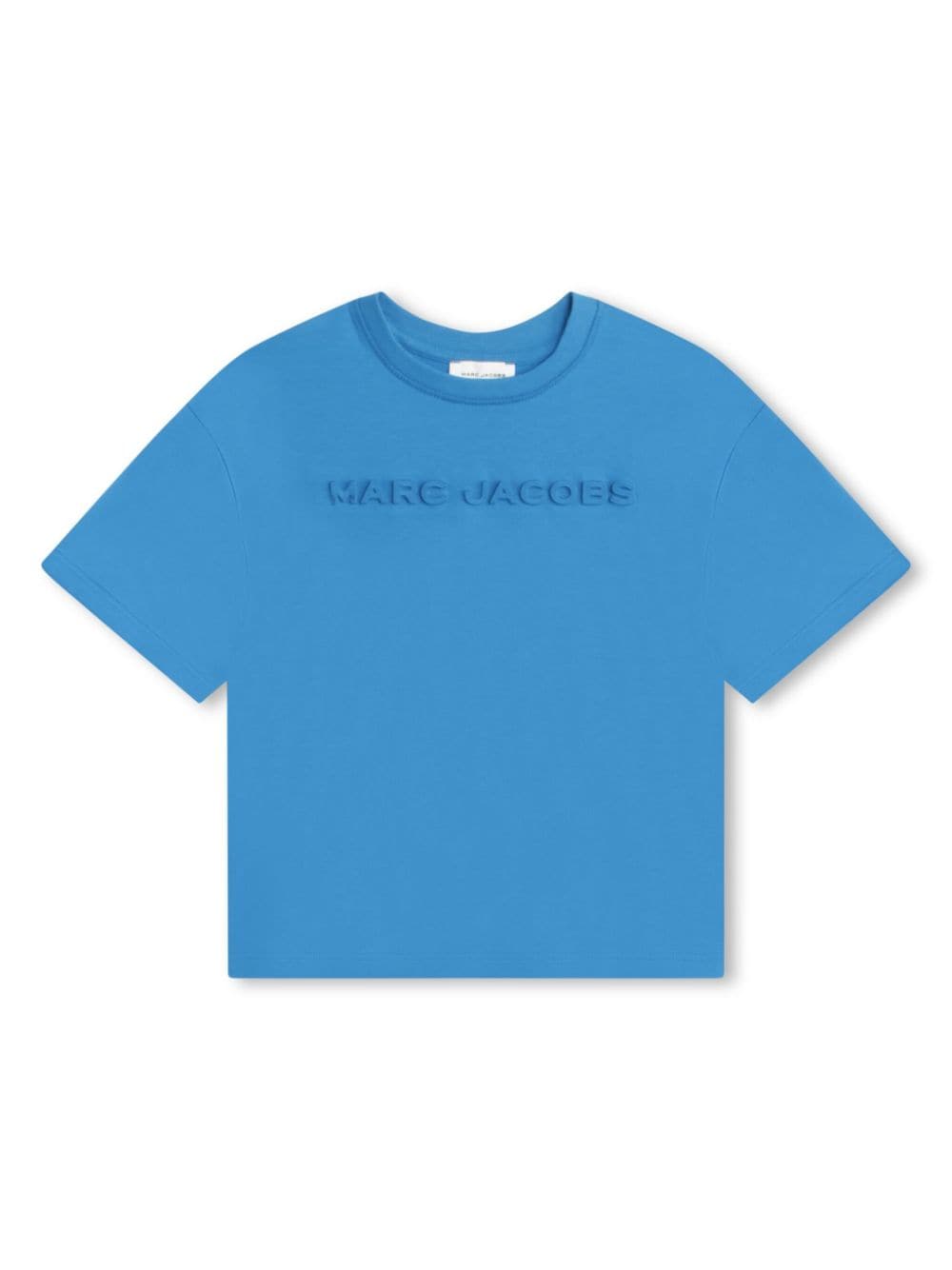 Marc Jacobs Kids Katoenen T-shirt met logo-reliëf Blauw