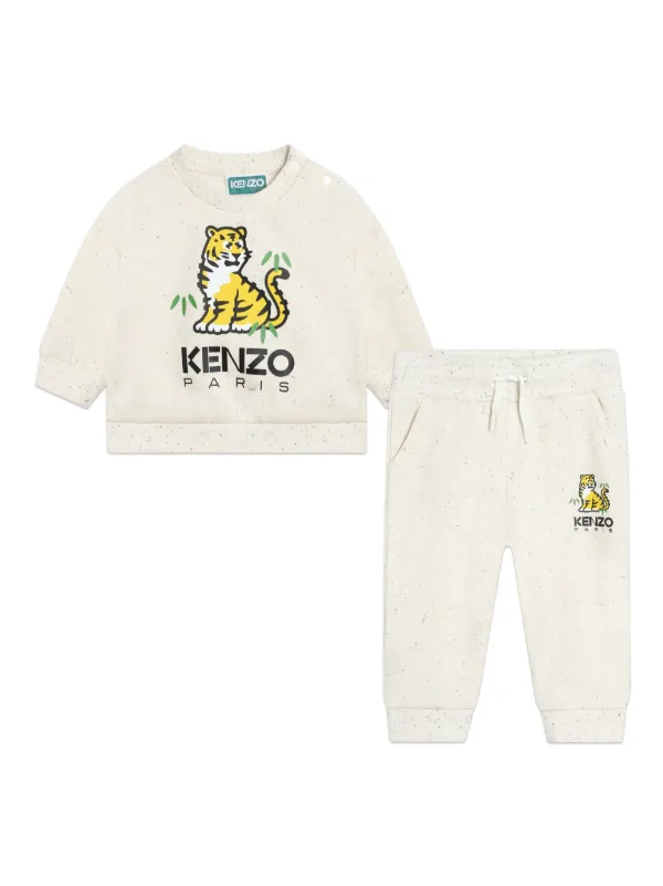 Kenzo Kids tiger print Cotton Blend Tracksuit Farfetch