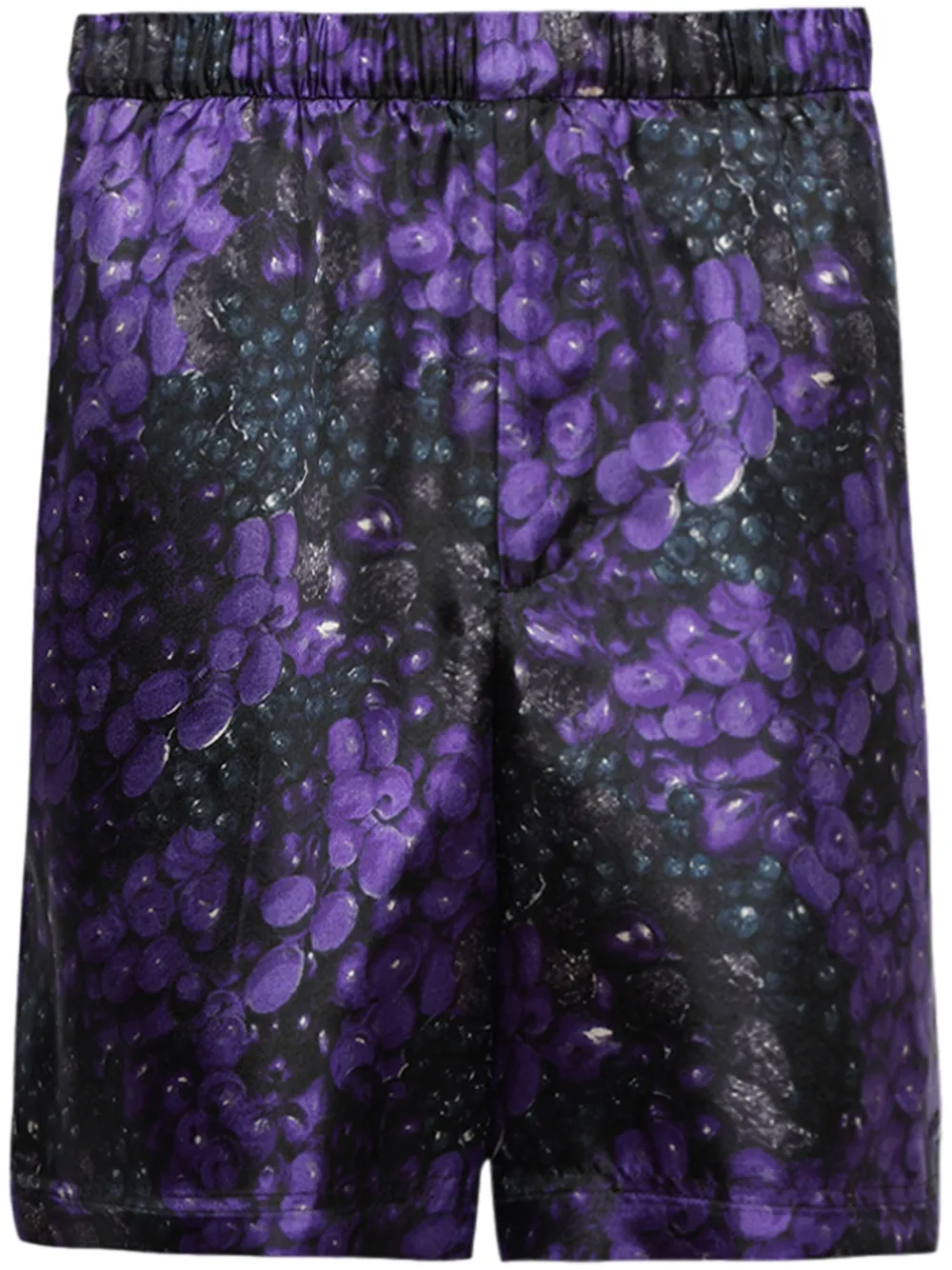 Givenchy Grape-print Silk Shorts In Purple