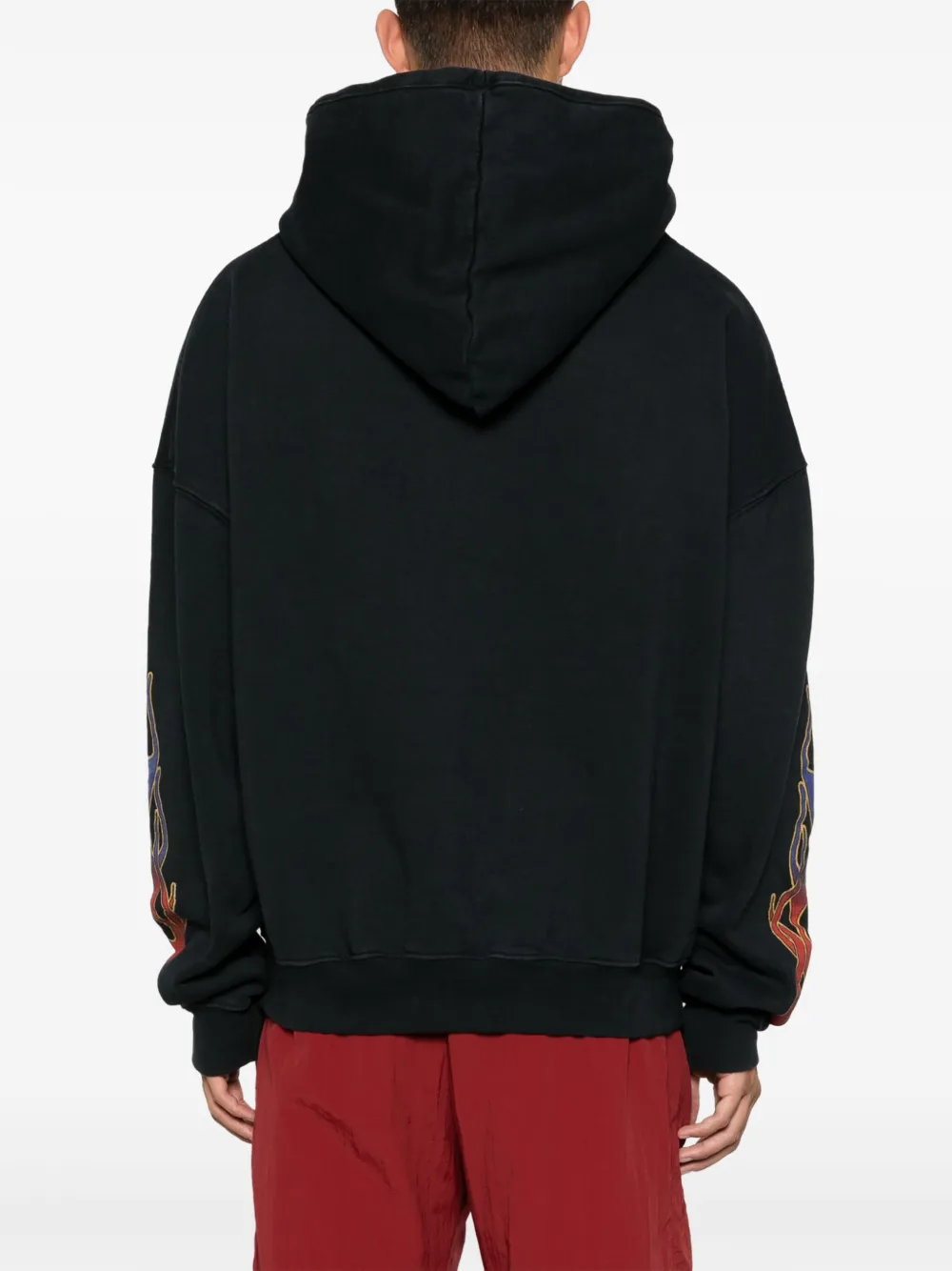 Shop Rhude Screaming Eagle-print Cotton Hoodie In Black