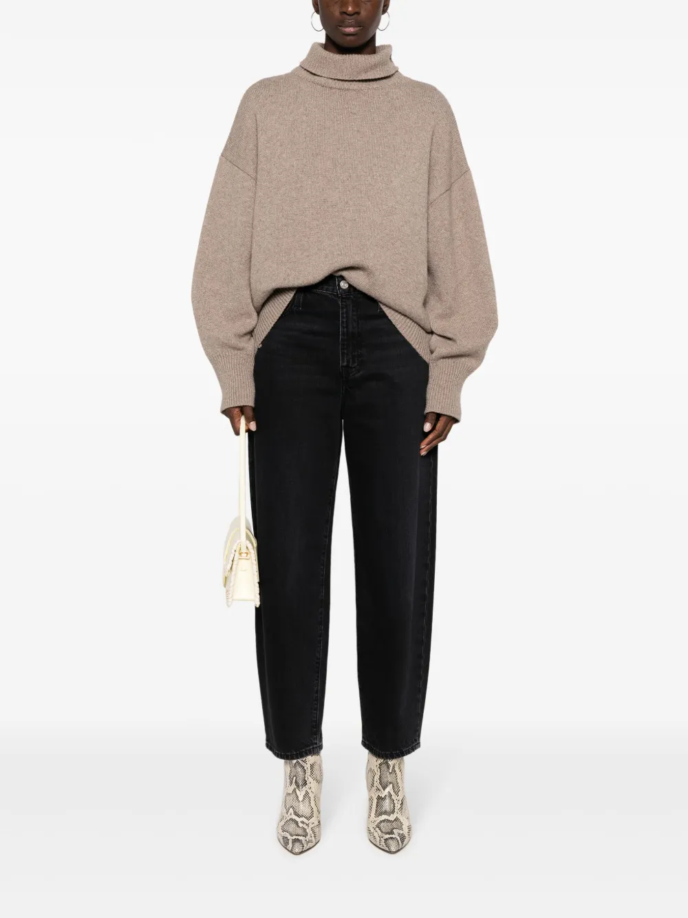FRAME high-waist tapered jeans - Zwart