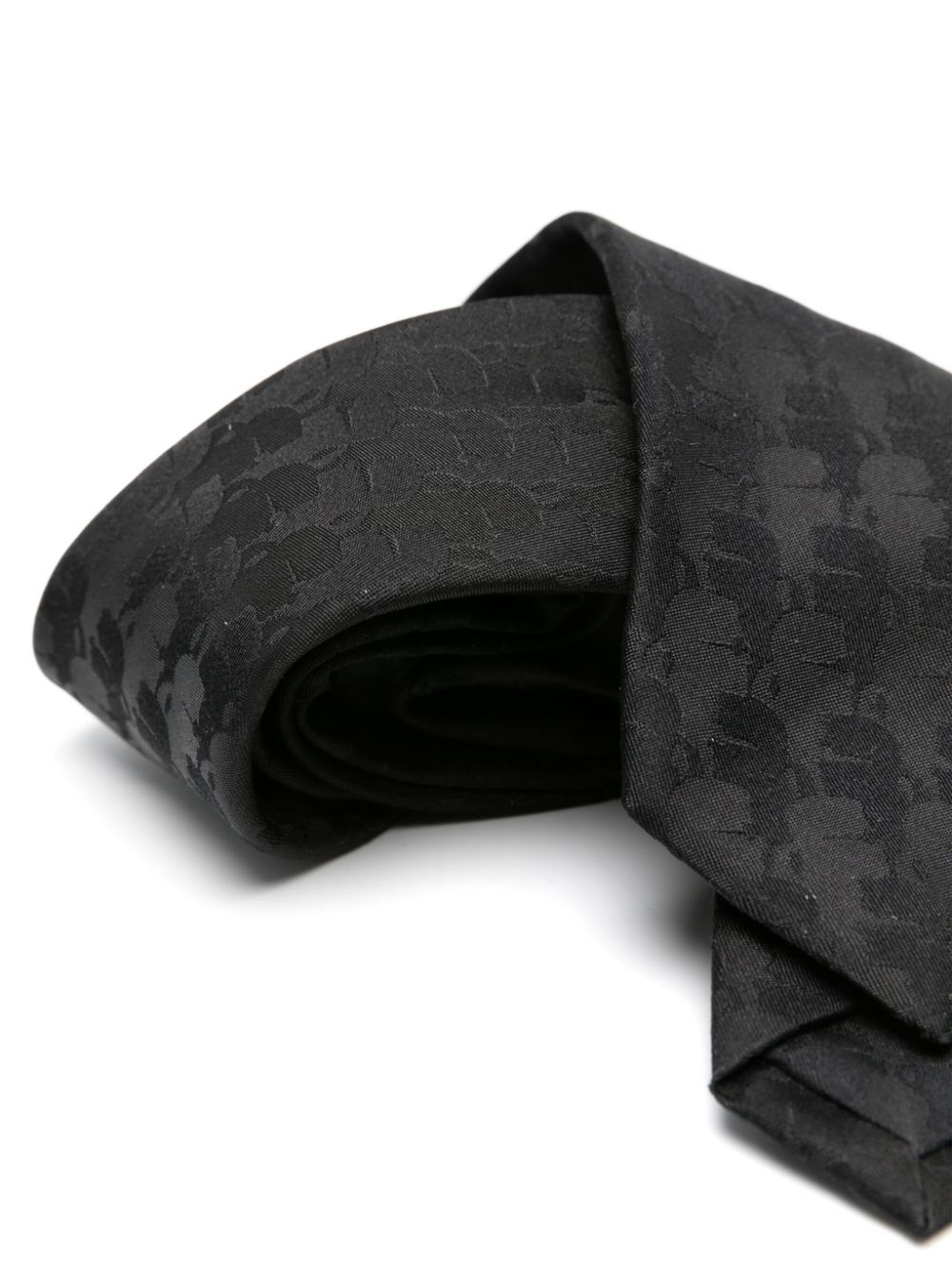 Shop Karl Lagerfeld Ikonik Karl Logo-jacquard Silk Tie In Black