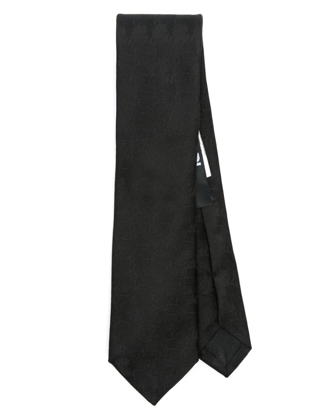 Karl Lagerfeld Jacquard Silk Tie In Black