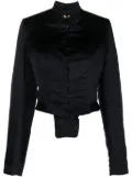 Comme Des Garçons Comme Des Garçons corset-style satin cropped jacket - Blue