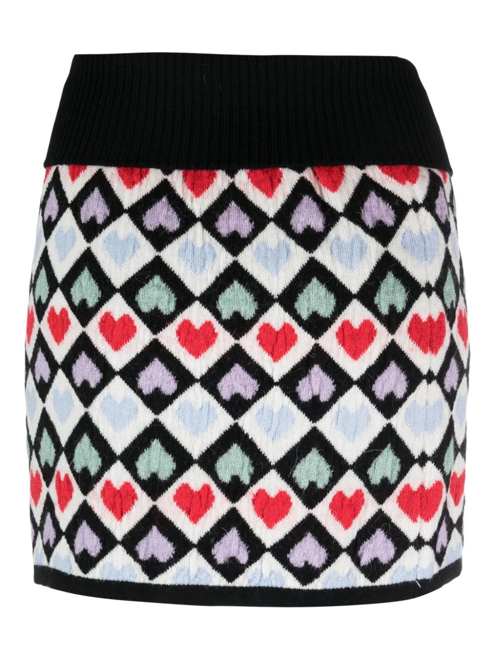 Shop Marco Rambaldi Rainbow Heart Wool Miniskirt In Black