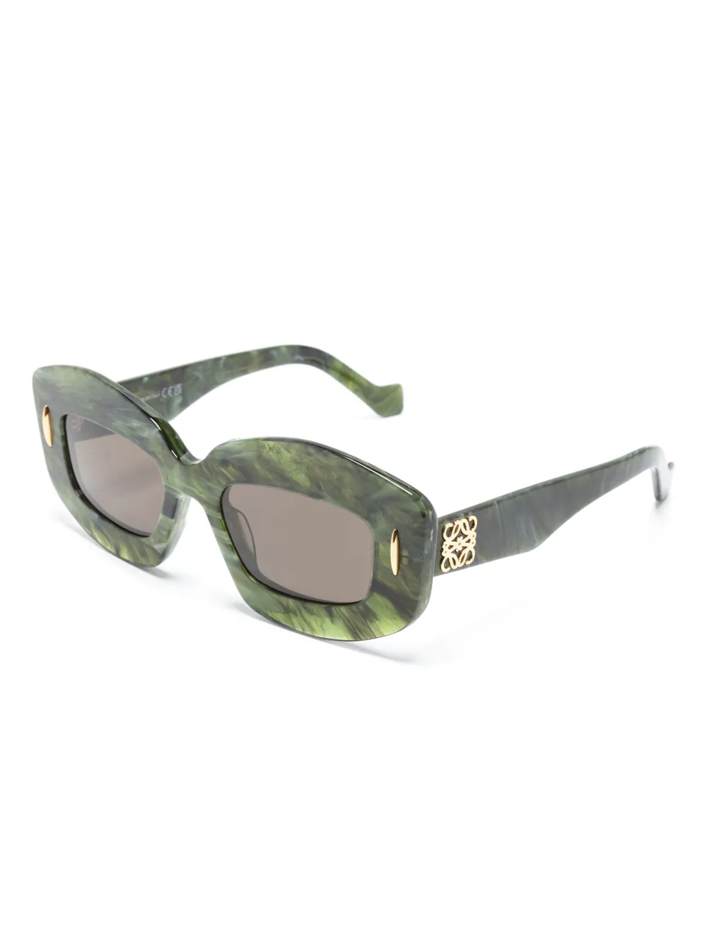LOEWE EYEWEAR Screen zonnebril met rechthoekig montuur - Groen
