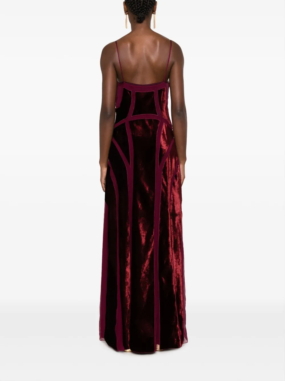Alberta Ferretti Flared maxi-jurk met vlakken Paars