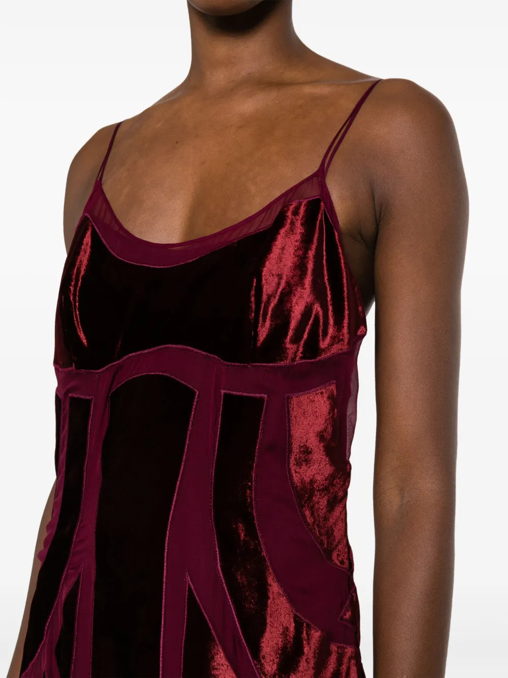 Alberta Ferretti Flared maxi-jurk met vlakken Paars