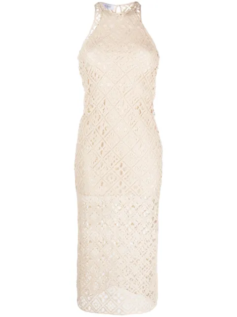 Off-White vestido midi con cordones