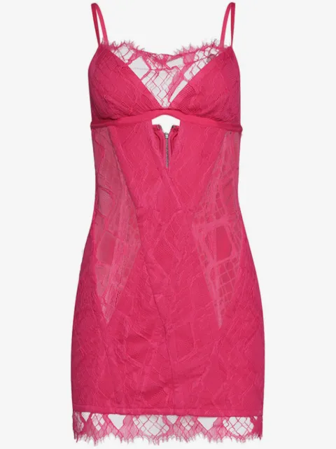 Dion Lee lace-overlay cut-out minidress