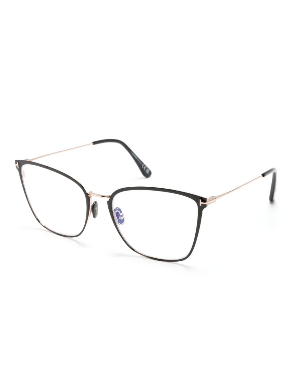 Shop Tom Ford Metal Cat Eye-frame Glasses In Black