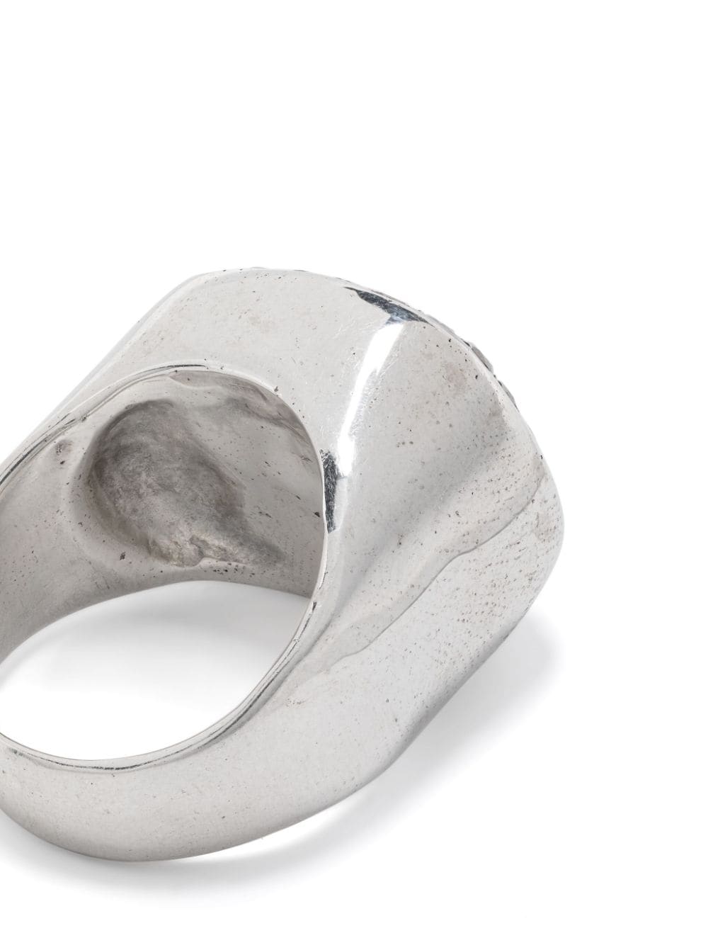 Shop Rosa Maria Grey Diamond Signet Ring In Silver