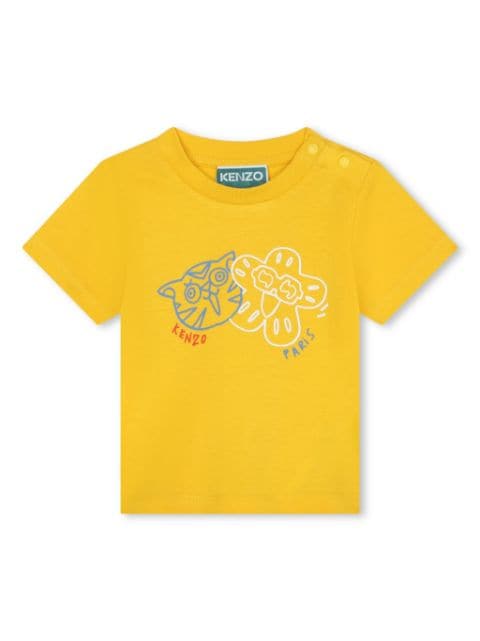 Kenzo Kids logo-print organic-cotton T-shirt