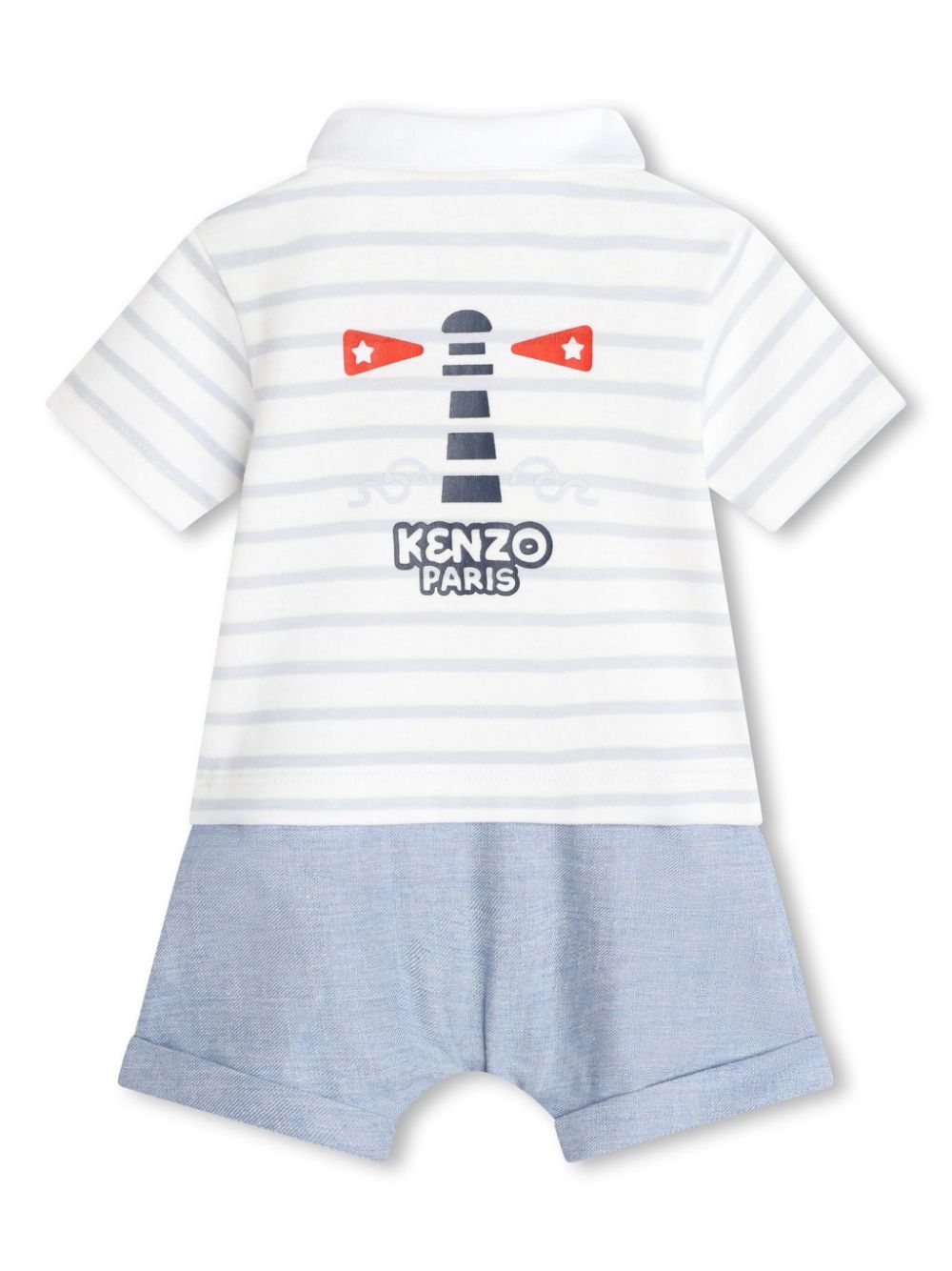 Shop Kenzo Logo-print Striped Shorties In White