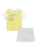 Kenzo Kids graphic-print checked short set - Yellow