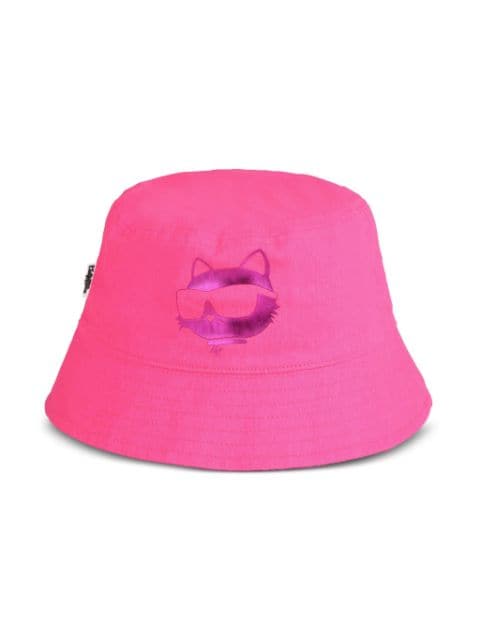 Karl Lagerfeld Kids Choupette-motif cotton bucket hat 