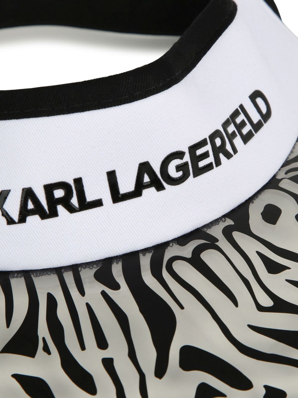 Karl Lagerfeld Kids Katoenen zonneklep met zebraprint Zwart