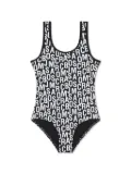 Marc Jacobs Kids logo-print scoop-neck swimsuit - Black