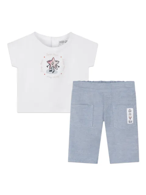Kenzo Kids graphic-print cotton trouser set
