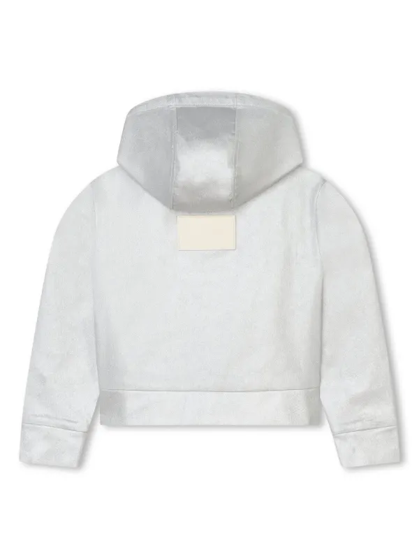 Marc Jacobs Kids metallic-finish Denim Hoodie | Grey | FARFETCH