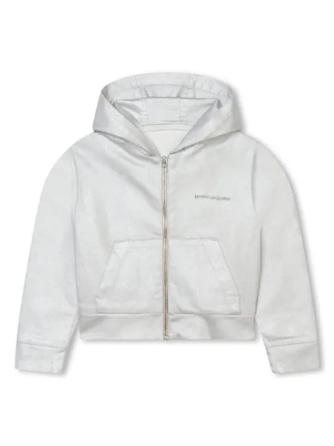 Marc Jacobs Kids metallic-finish denim hoodie 