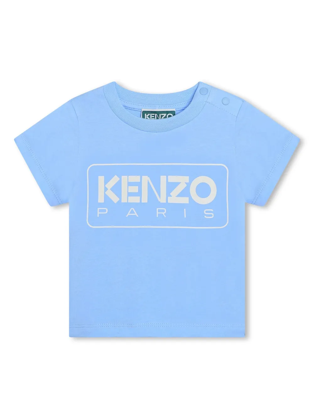 Kenzo Babies' Logo-print Organic-cotton T-shirt In Blue