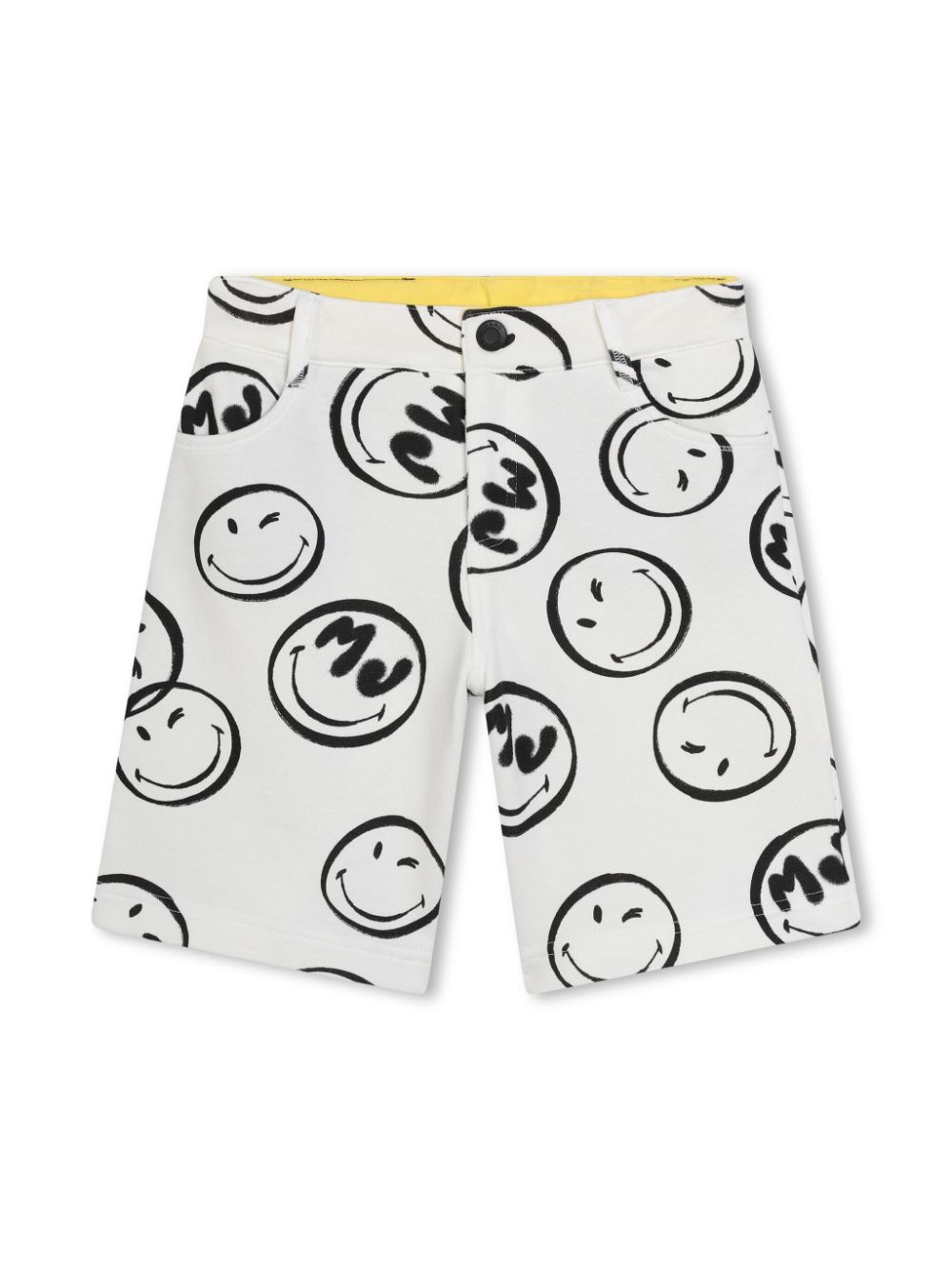 Marc Jacobs Kids' Smiley Face-print Cotton Shorts In White