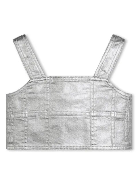 Marc Jacobs Kids metallic-finish panelled crop top 